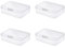 Globellapro 4PCS Square Transparent Plastic Organize,Small Storage Box with Lids,Empty Mini Clear Plastic Storage Containers Box Case for Small Item,9.1 * 5.9 * 2.5cm
