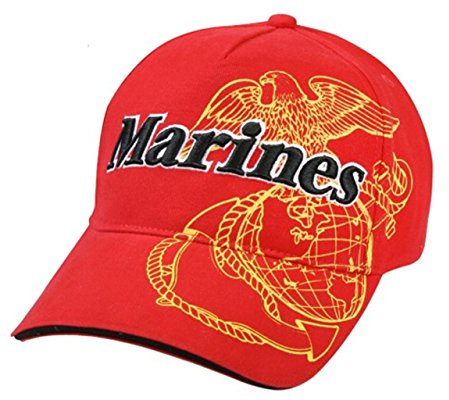 US Marines Gorra de béisbol USMC Insignia Globe Anchor Army Seals (rojo), rojo, Talla única