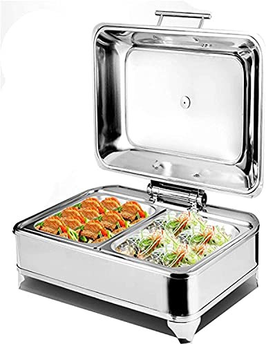 JINCAN. Piatti a 6 volte, catering caldo riscaldamento, servisori elettrici a buffet quadrato e scaldatori con coperchi visibili, ideali per feste, buffet, temperatura regolabile (30-80 °)
