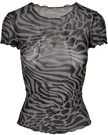 Urban Classics Damen Ladies Mesh Tee T-Shirt, Asphalt/Black, XXL