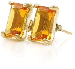 Brillant Citrin Ohrringe von Anemone - Gelbe Edelstein-Ohrstecker für Frauen - Handgefertigte Mode-Ohrringe, Braut-Ohrringe, Geschenk-Ohrringe - mit Fancy Box