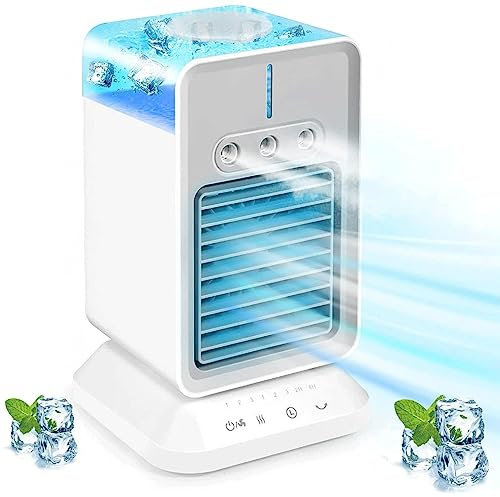 VVLXRIC Condizionatore Mini 3 velocità,Oscillazione Automatica Condizionatore A Ghiaccio Muto,4H Timer Rinfrescatore D Aria per La Casa E L'Ufficio
