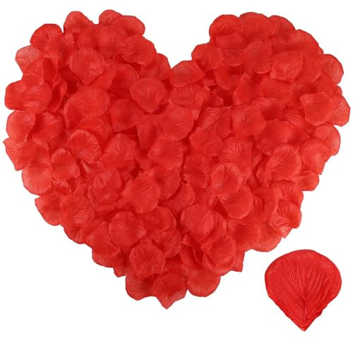 Zocipro 4000 Stück Künstliche Rosenblätter Rot, für Valentine Decoration,Kirche Deko Hochzeit,Blumenblätter Hochzeit,Jubiläen,Den Tischaufsatz, Geburtstag, Romantische Atmosphäre,Antrag Deko