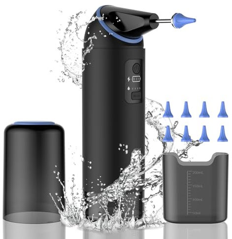 BETTDOW Elektrischer Ohrreiniger, Ohrenschmalz Entferner, IPX65 Wasserdichtes Ohrreinigungsset mit geringem Geräuschpegel, 4 Druckmodi Sicher&Effektiv für die Entfernung von Ohrenschmalz