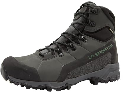 La Sportiva Botas de senderismo Nucleo High II GTX para hombre, Carbono/Bosque, 43.5 EU