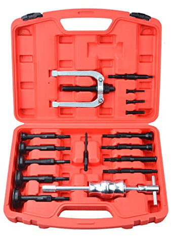 Zoomtools 16 Teiliges Innenlager Abzieher Set,Grundloch Lagerabzieher Werkzeug,Kugellager Abzieher Innen mit Gleithammer Satz