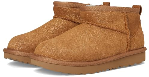 UGG Girl's T Classic Ultra Mini Dazzle Fashion Boot, Chestnut, 8 Toddler