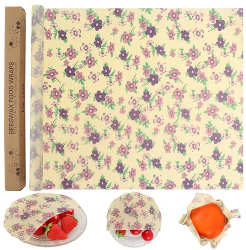 GmeDhc 1 Roll of Beeswax Cloths, Wax Paper for Food, Reusable Beeswax Cloths for Wrapping, Food, Cheese Bread, 100 x 33 cm