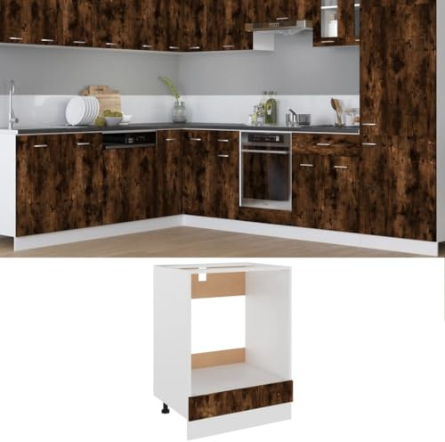 QZZCED Armoire de Cuisine Classique pour Four et Micro-Ondes avec Grand Compartiment et Pieds Réglables - Meuble de Rangement Compact en Bois Résistant à l'Humidité