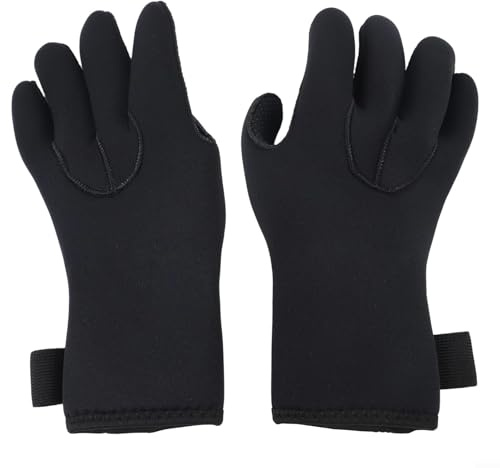 Sawhamale Guantes de buceo de neopreno de 5 mm para hombre, resistentes al frío, antideslizantes, con costuras ciegas para esnórquel, surf, vela y deportes acuáticos (L)