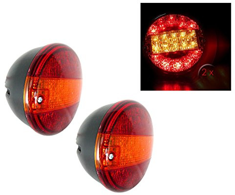 2 x 12 V 24 V LED Feu arrière de restauration lamps lumières Remorque Camion socle basculant pour châssis