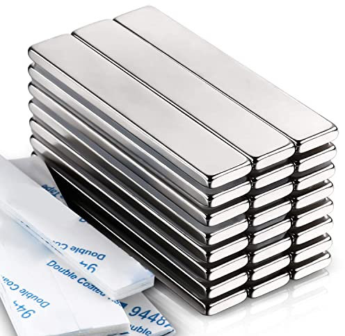 Powerful Neodymium Bar Magnets, Rare-Earth Metal Neodymium Magnet - 60 x 10 x 3 mm, Pack of 24