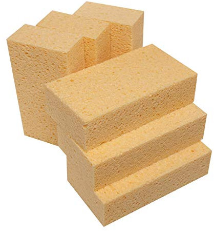LTWHOME Extra große Natur Zelluloseschwamm und Sisalschwamm 19 x 10 x 5 cm Nicht kratzbeständig Bio Reinigungsschwamm(6 Stück)