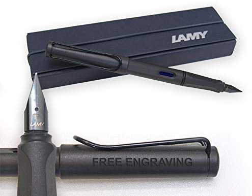 LAMY safari Fountain Pen Fine nib Charcoal Matt Black 017 model +Gift box - Free Engraving/personalised- choose with or without Engraving,