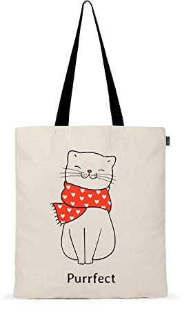 Eco Right Borsa Stoffa Shopper, Cotone Tote Bag, Borsa Donna, Borsa tote Tracolla cotone e tela con manici stampa, Borsa shopper riutilizzabile ecocompatibile lavabile