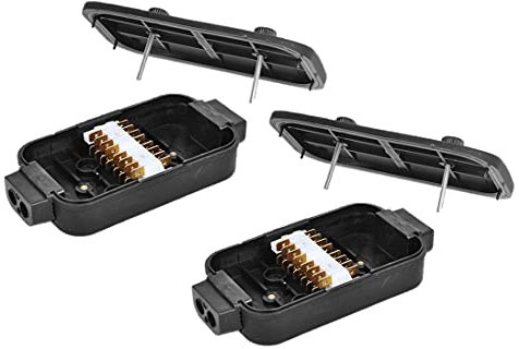 Multibros 2er Pack Verteilerdose Kunststoff – 8x4-polige Anhängerdose Elektrikdose Anschlussbox – Spritzwassergeschützt, 6V / 12V / 24V – Ideal für Fahrzeuge, Anhänger & Elektrotechnik