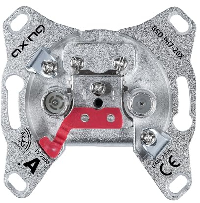 Axing BSD 967-20X multimediagenomföringsdosa 20 dB 5–1 800 MHz kabel-tv TV-uttag bredband backkanal-lämplig CATV DATA