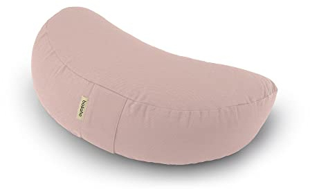 basaho WEDGE Zafu Meditation Cushion | Organic Cotton | Buckwheat Hulls | Removable Washable Cover (Pale Pink)