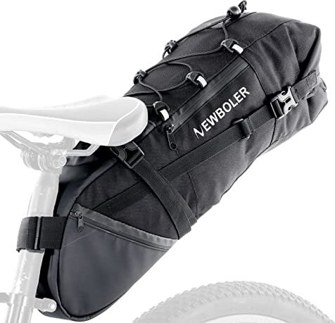 YIWENG Bike Seat Bag, 10L Large Capacity Mountain Road Bicycle Bag, Versatile Storage Pack with Waterproof Side Pockets