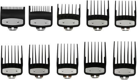 ANCLLO 10 peines guía para cortapelos, Peine de límite, guía de Corte de Pelo, Compatible con Muchas cortadoras Wahl, 10 tamaños
