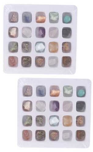 BESTonZON 2 Boîtes Spécimen Minéral De Roche Kit De Gemmes De Géologie Kit Gobelet Roche Pierre De Quartz De Cristal pour Tout-Petits Enfant Provisions Minéral Pierre Naturelle Agate
