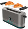 Cecotec Vertikaler Toaster aus Edelstahl mit langem Schlitz Shine&Toast Extra. 1050W, Kapazität für 2 Scheiben, Breiter Schlitz von 3,8 cm, Leuchtring, 7 Röststufen, obere Stangen