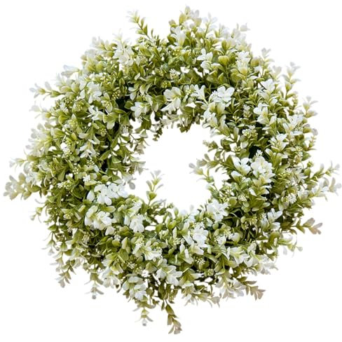 Eukalyptus Kranz 50 cm Wetterfeste Ganzjahresdekoration für Haustür und Garten Frühlingskranz für Außenbereich