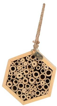HEMOTON Maison à Abeilles Bois Habitat pour Abeilles de Jardin Ruche Naturelle Nichoir Créatif Fournitures de Jardinage