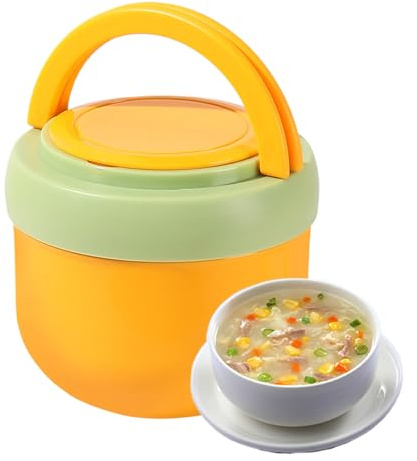 Contenitore termico per alimenti, adatto al microonde, a prova di perdite, con cucchiaio, ciotola termica per il pranzo, per ufficio, pendolarismo, scuola, casa, picnic, viaggi all'aperto