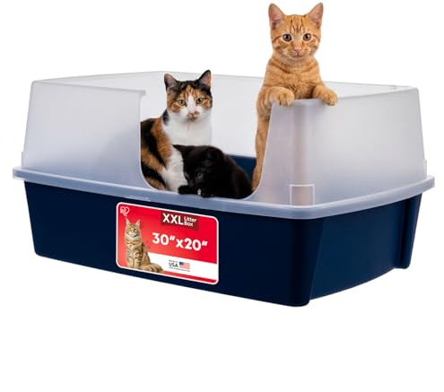 IRIS USA XX-Large Side Entry Cat Litter Box, Navy