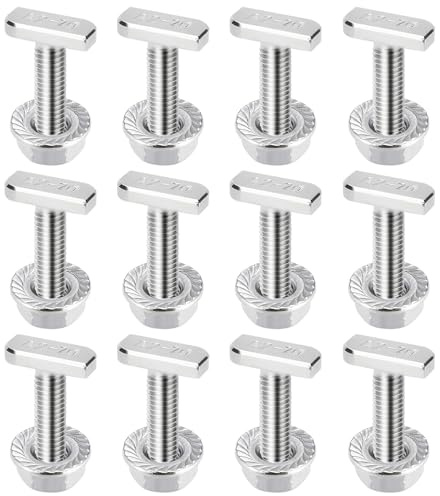 Set di 20 viti a testa martello, viti a testa martello, M8 x 20 mm, viti con dadi di blocco, dadi flangiati per guide di montaggio solari PV serra e fotovoltaico (M10)