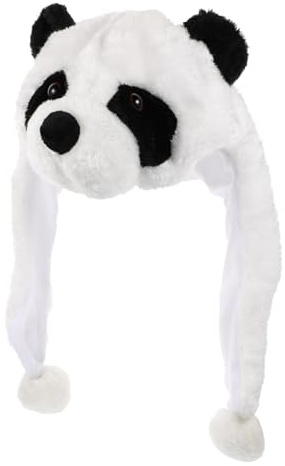 ZUNOXAZ Cappello Panda in Peluche per Travestimenti Invernali Copricapo Protettivo Leggero e Caldo Accessorio Costume Cartoon per Spettacoli e Protezione da Vento Freddo