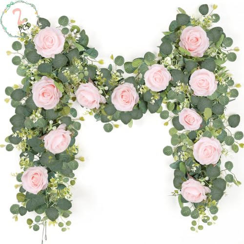 Guirnalda Flores Artificiales, Rosas Artificiales Plantas Decoracion 2x1,8m