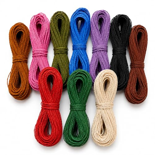 Kit filo cerato 1 mm - 300 m (10 colori) - poliestere premium che non annerisce alla combustione - per bracciali, macramé, gioielli e pelle - simplemacrame