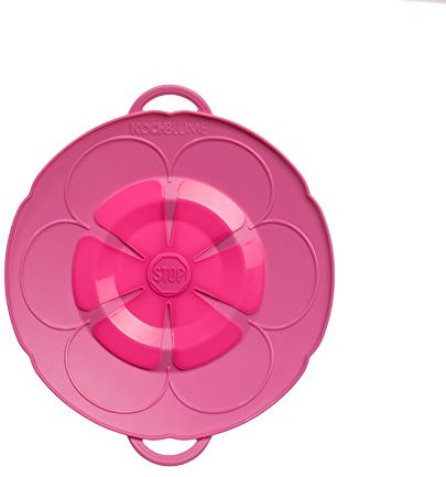 Kochblume S Ø14-18cm | Silikon Überkochschutz | Spritzschutz | Universaldeckel | Premium-Silikon & BPA frei| Hitzbeständig | Spülmaschinenfest | Farbe: pink
