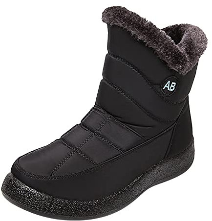 Schneeschuhe Damen Wasserdicht Warm 36 38 39 40 42 Gefüttert Mädchen Winterschuhe Winterstiefel Schneestiefel Winterboots Winter Boots Flache Sneaker Halblange Stiefel Schnee Schuhe Schneeboots