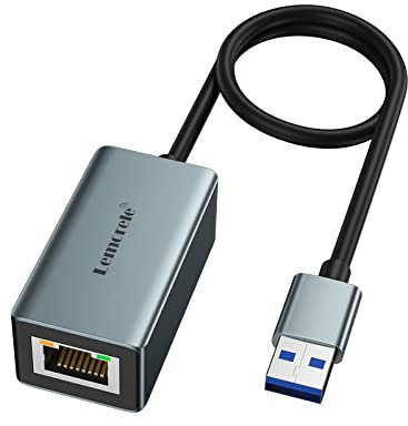 Lemorele Adaptador USB a Ethernet, USB 3.0 a RJ45 Gigabit Ethernet LAN, Adaptador de Red de Aluminio Compatible con PC, portátil, MacBook, Surface Pro, Switch Windows 10/8.1/8/7, Linux, Mac OS
