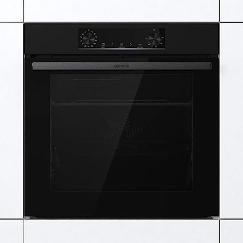 Gorenje Oven BOS6737E06B 77 L. Multisystem oven. EcoClean enamel. Mechanical controls. Steam function. Height 59.5 cm. Width 59.5 cm. Jet black