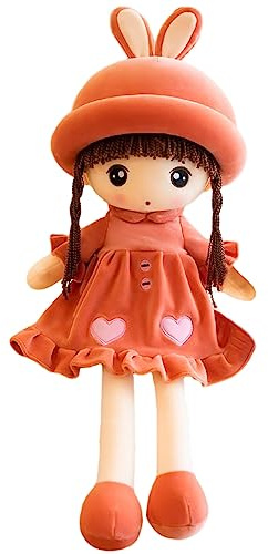 Poupée de Chiffon Fille Mignon Jouet en Peluche Bébé Douce Poupée Princesse Chapeau et Vêtements Détachables Cadeau Fille Pour à Partir de 0 ans + , Cadeau Pour Anniversaire,de baptême,Valentin, Noël