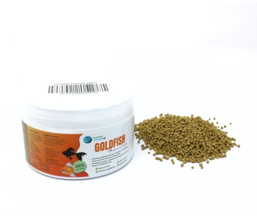Goldfish Granules, Comida en gránulos para Peces de Agua fría, alimento Completo Natural, Dieta equilibrada para Todo Tipo de Peces de acuarios y Estanque de Agua fría, Plantasacuario 225 ml