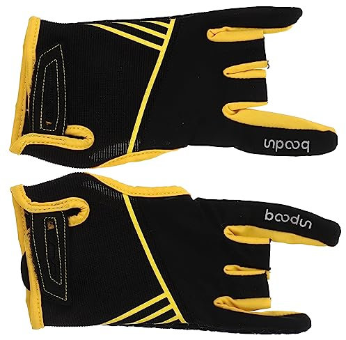 Anneome 1 Paar Bowlinghandschuhe Atmungsaktiv - Sporthandschuhe Gelb Größe S/m Für Bowling Sport