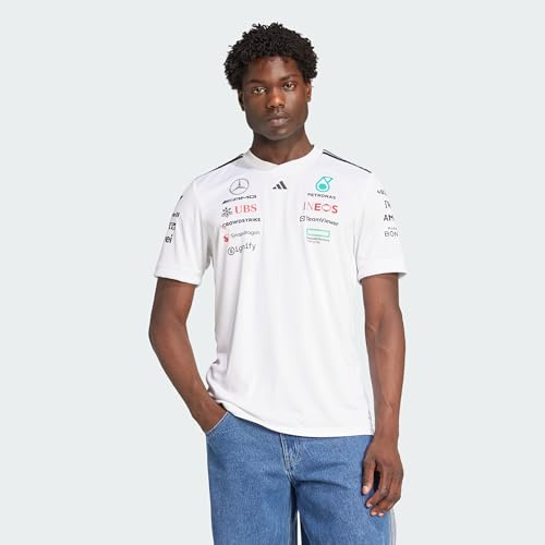 adidas Men's Mercedes - AMG Petronas Formula ONE Team Driver Jersey White Men, White/Black, XS