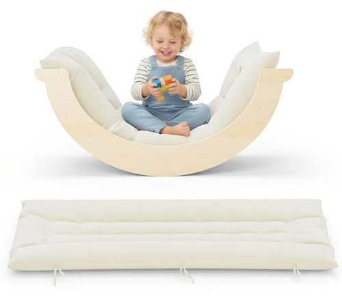 CUPCHID 3 en 1 Arche d'escalade Enfants,Charge 50KG,Triangle d’Escalade avec Coussin Confortable pour Tout-Petits, Arche d'Équilibre Enfant