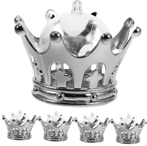 Cabilock 12piezas Caja De Dulces De Boda Rellenables Con Diseño De Tiara Para Recuerdos De Boda o Fiestas Color Plateado y Dorado Como Tarro De Golosinas o Recipiente Para Cupcakes