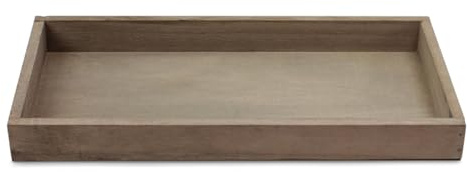 Bandeja de servicio de madera 40 x 16 cm en marrón - Bandeja decorativa alargada como cuenco rectangular para decoración de mesa navideña - Bandeja pequeña como portavelas moderno para corona de