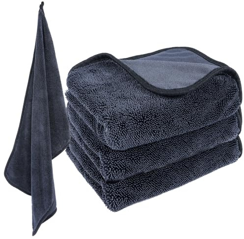 HO-SFSM 3 Piezas Paño de Secado para la Ducha, Paño de Microfibra Absorbente, Extremadamente Absorbente, Secado rápido, Sin Pelusa, Sin arañazos, 40 x 60 cm