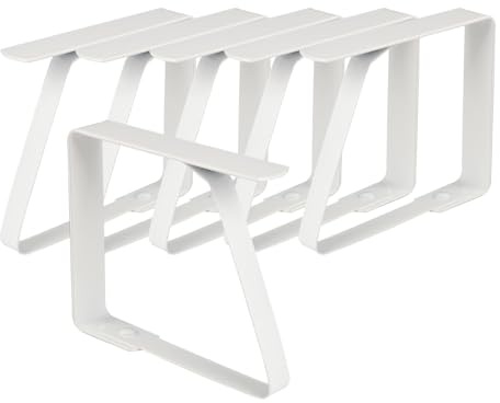 6 pinzas de mantel de acero inoxidable de gran formato, 8 x 7 cm, pinzas de mantel para mesas gruesas de 0 a 7 cm, para mesa de jardín, restaurante, comedor, fiestas, bodas