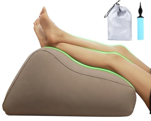 Almohada Elevadora de Piernas, Cojín Inflable de Soporte para Rodillas, Almohada Suave para Elevar Piernas para Alineación Espinal Recuperación de Cadera Rodilla Tobillo Adultos Mayores Cama Sofá