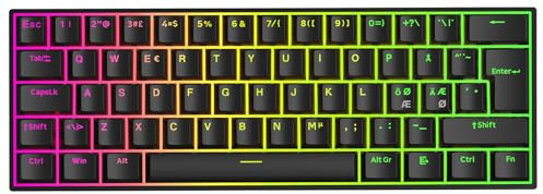 MCHOSE Ace 60 Gaming Hall Effect tangentbord med Rapid Trigger, QWERTY-DE | QWERTY DE, 8 000 Hz, implementeringspunkt 0,1–3,4 mm, latens 0,1 ms, hot-swappable, SOCD/RS/DKS/MT/TGL, 60 %
