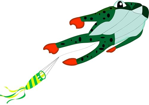 Touch the sky 3D Soft Frog Kite for Kids and Adults, Easy to Fly, Exquisite Fabrics and Unique Structure Design, Excellent Outdoor Games and Activity Toys, Suitable for Beginners.